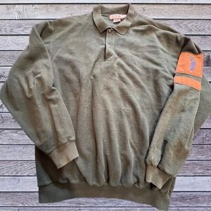 SDI Large Fleece Polo Pullover Mens Olive Green Good Dove Canyon Golf Canada Vtg
